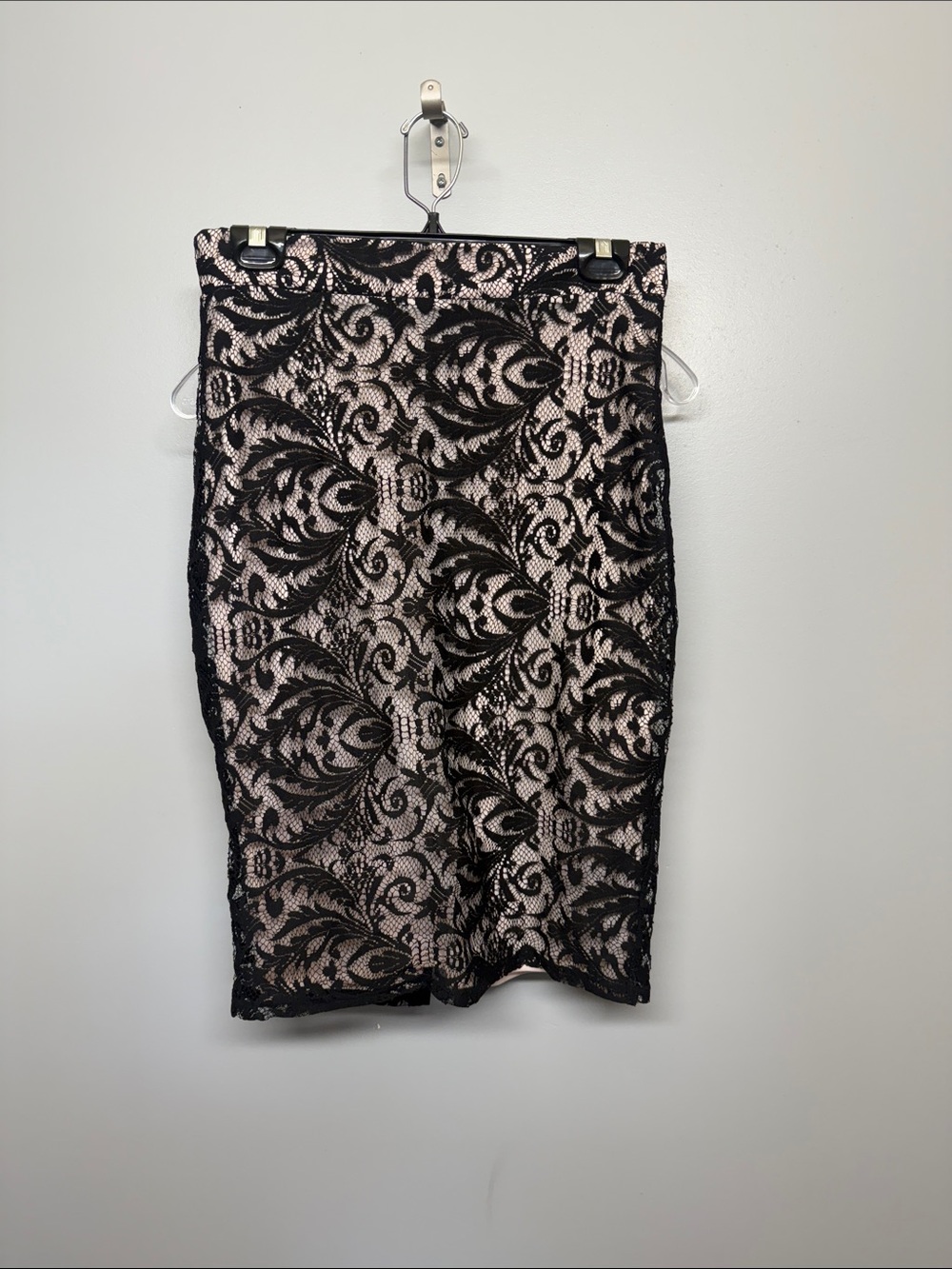 Miss Selfridge Black Lace Overlay Midi Skirt